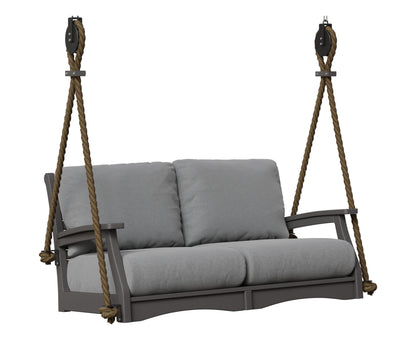 Berlin Gardens Classic Terrace Loveseat Swing in Smoke Gray