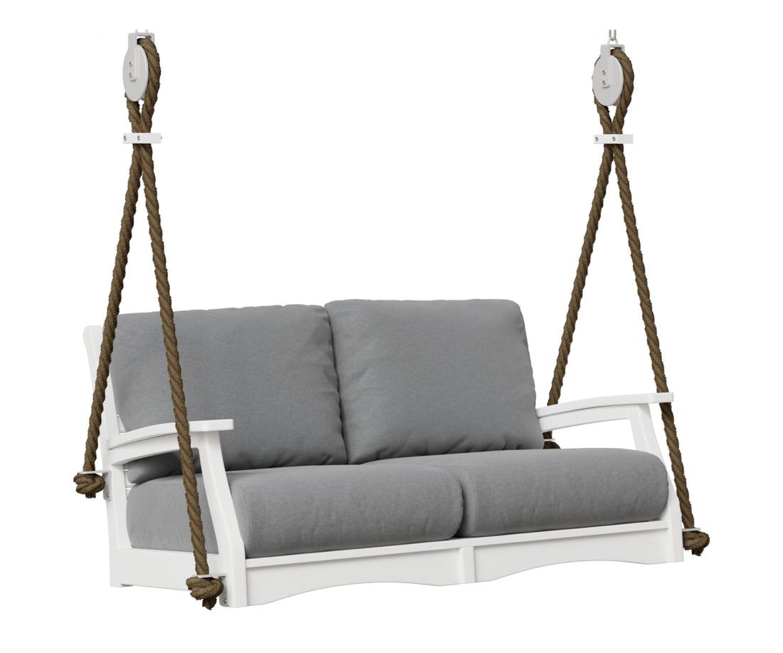 Berlin Gardens Classic Terrace Loveseat Swing in White