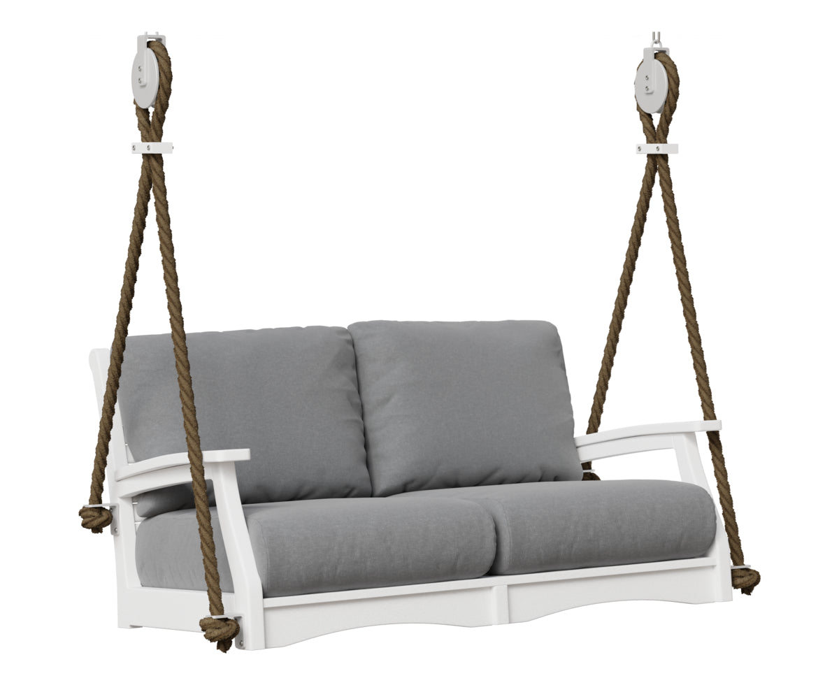 Berlin Gardens Classic Terrace Loveseat Swing in White
