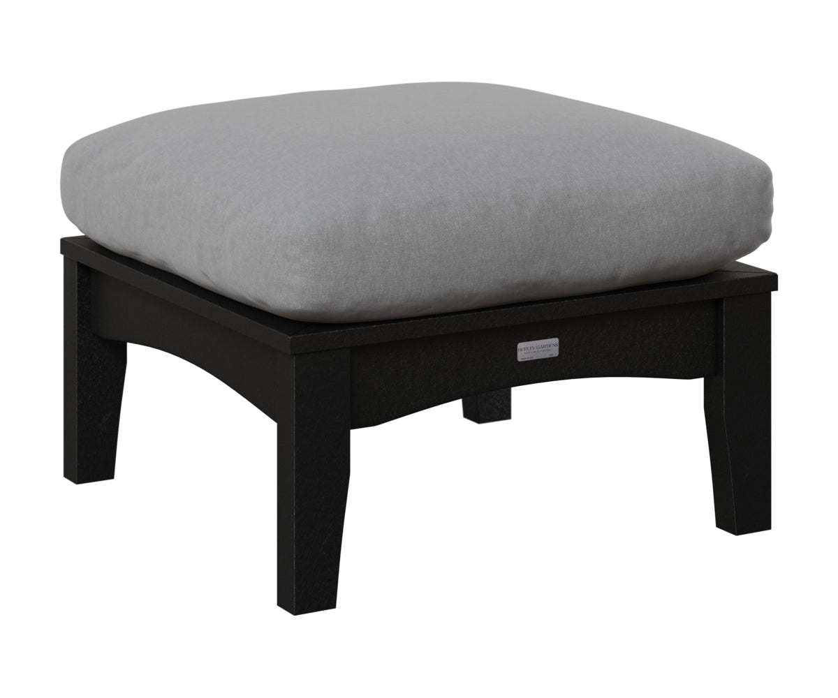 Berlin Gardens Classic Terrace Ottoman in Black
