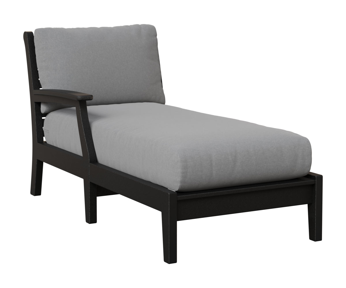 Berlin Gardens Classic Terrace Right Arm Chaise Lounge in Black