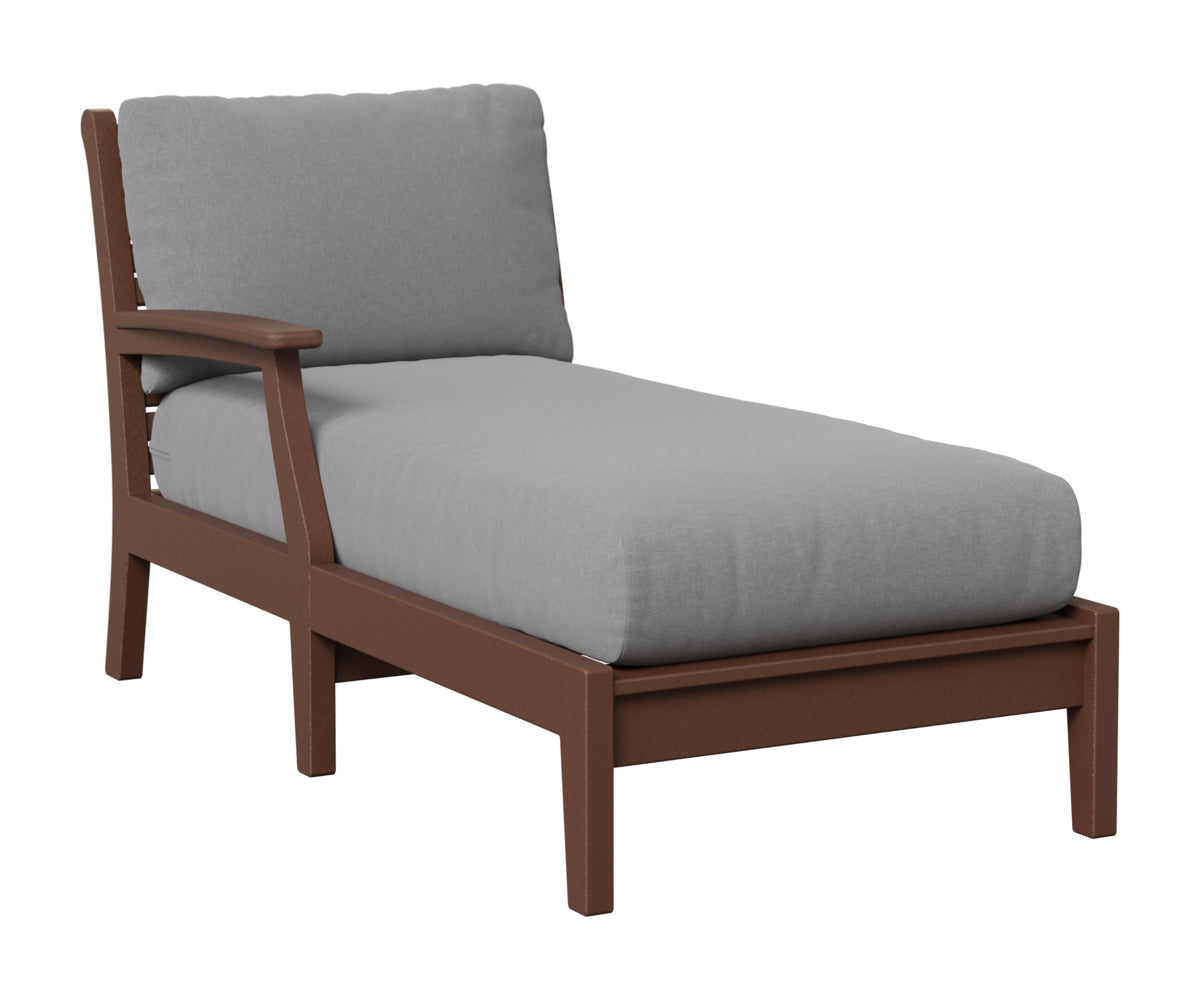 Berlin Gardens Classic Terrace Right Arm Chaise Lounge in Chocolate Brown