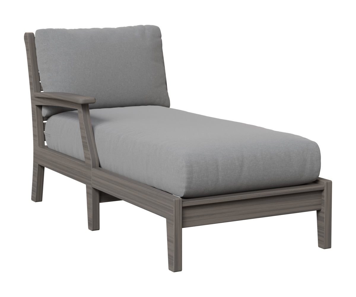 Berlin Gardens Classic Terrace Right Arm Chaise Lounge in Coastal Gray