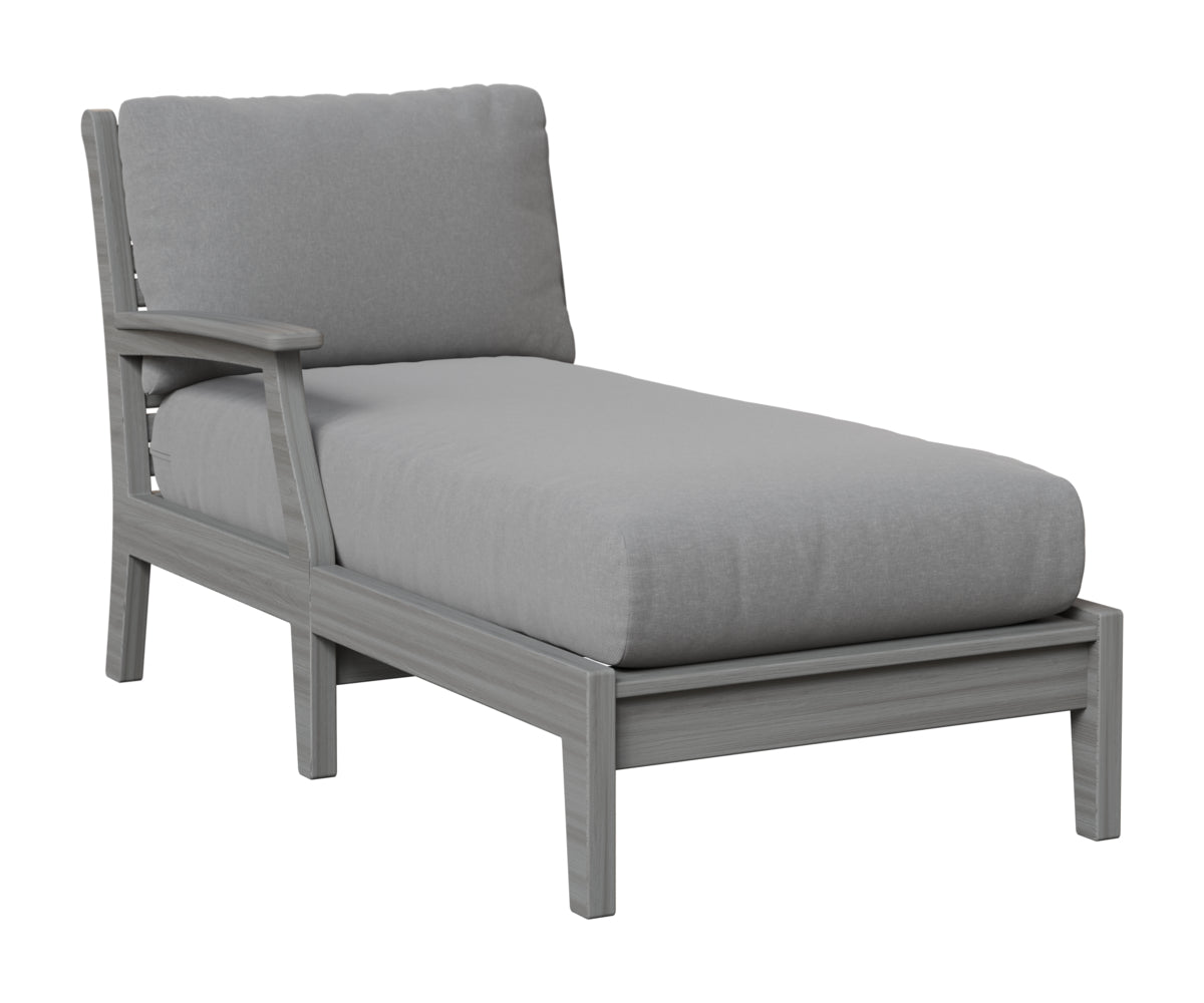 Berlin Gardens Classic Terrace Right Arm Chaise Lounge in Driftwood Gray