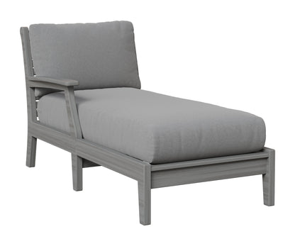 Berlin Gardens Classic Terrace Right Arm Chaise Lounge in Driftwood Gray