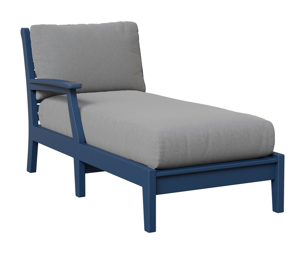 Berlin Gardens Classic Terrace Right Arm Chaise Lounge in Navy Blue