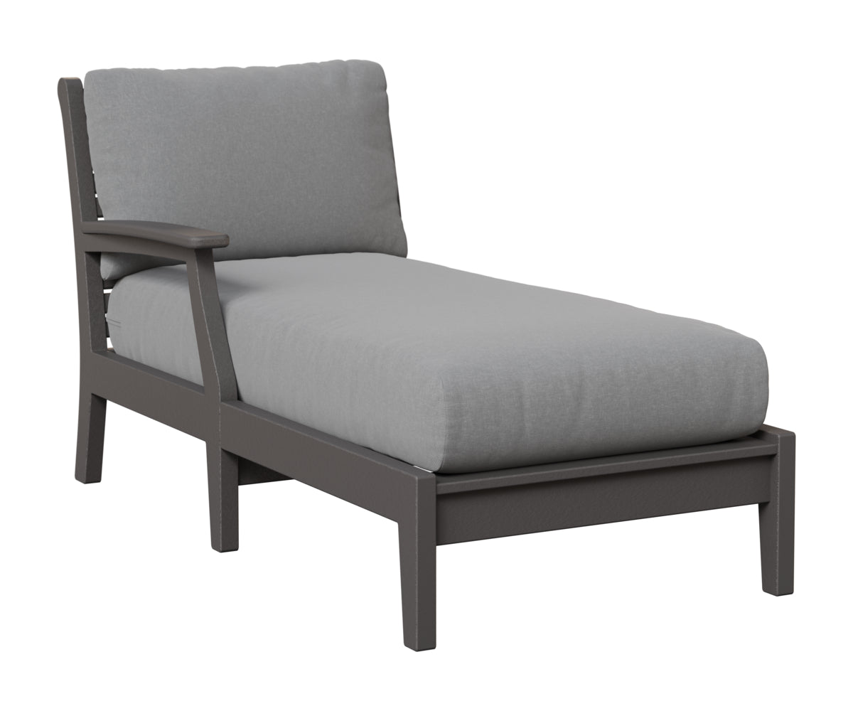 Berlin Gardens Classic Terrace Right Arm Chaise Lounge in Smoke Gray