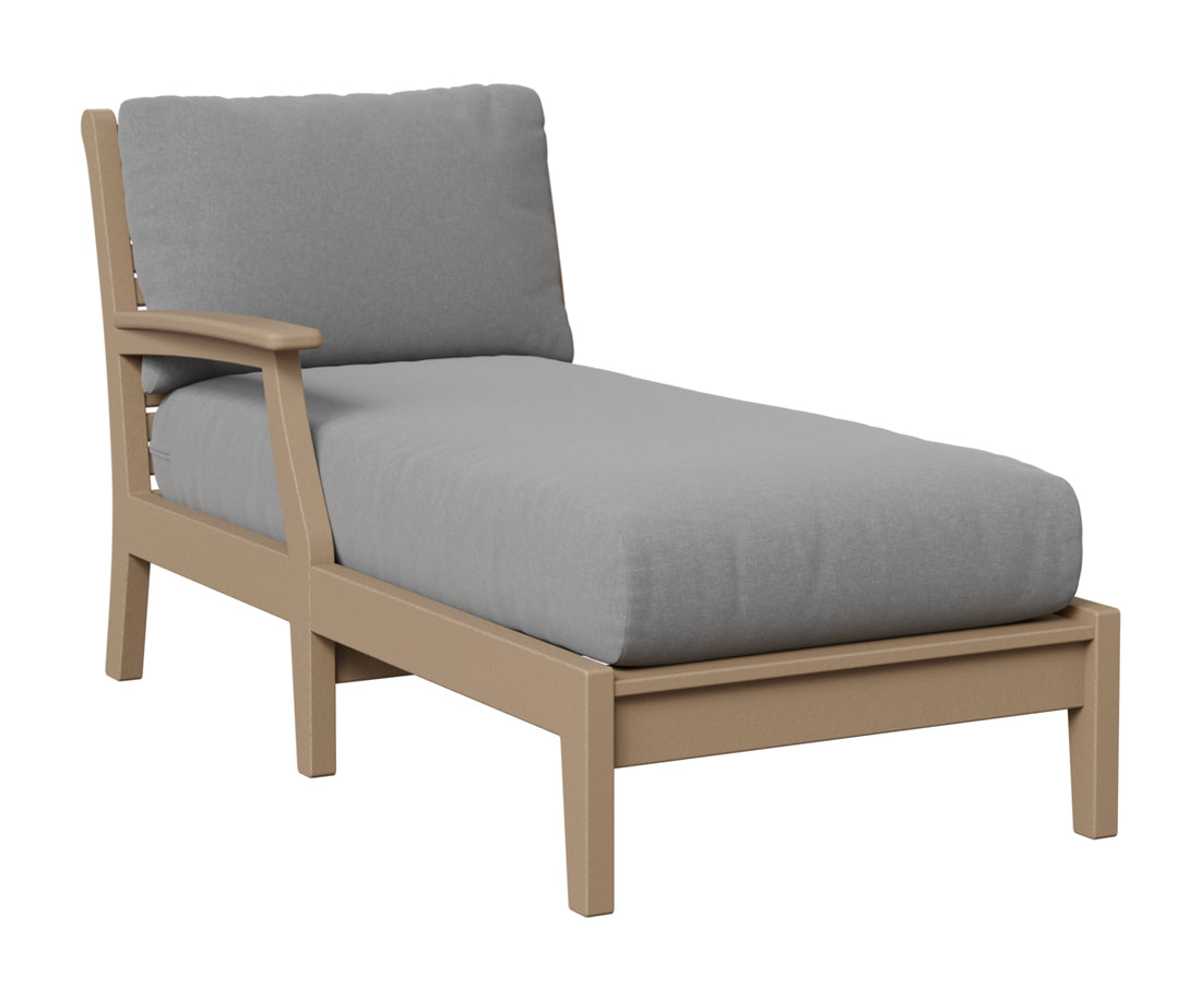 Berlin Gardens Classic Terrace Right Arm Chaise Lounge in Weatherwood
