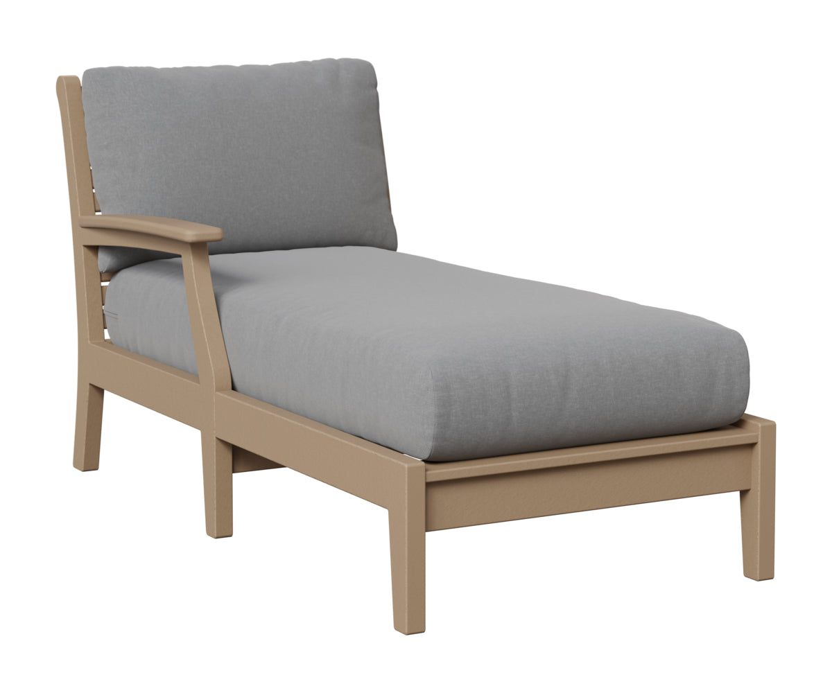 Berlin Gardens Classic Terrace Right Arm Chaise Lounge in Weatherwood