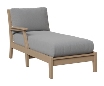 Berlin Gardens Classic Terrace Right Arm Chaise Lounge in Weatherwood
