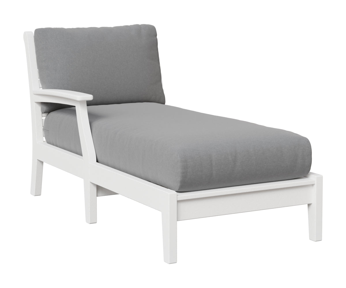 Berlin Gardens Classic Terrace Right Arm Chaise Lounge in White