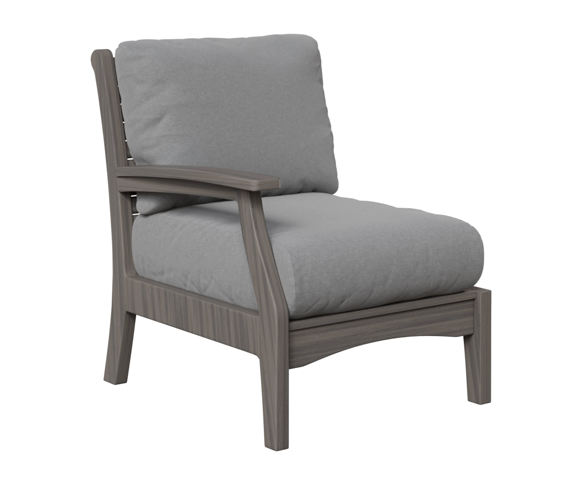 Berlin Gardens Classic Terrace Right Arm Club Chair in Coastal Gray