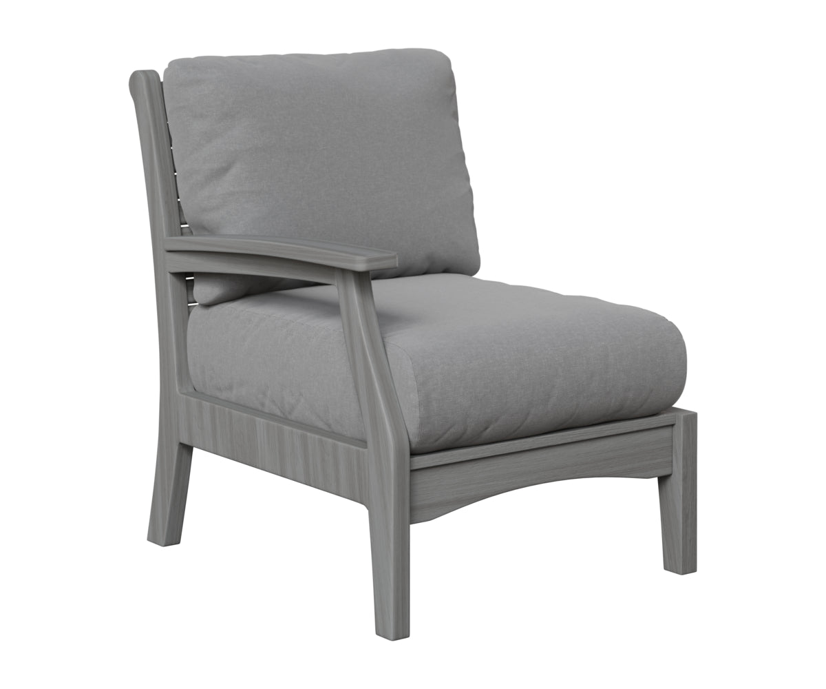 Berlin Gardens Classic Terrace Right Arm Club Chair in Driftwood Gray