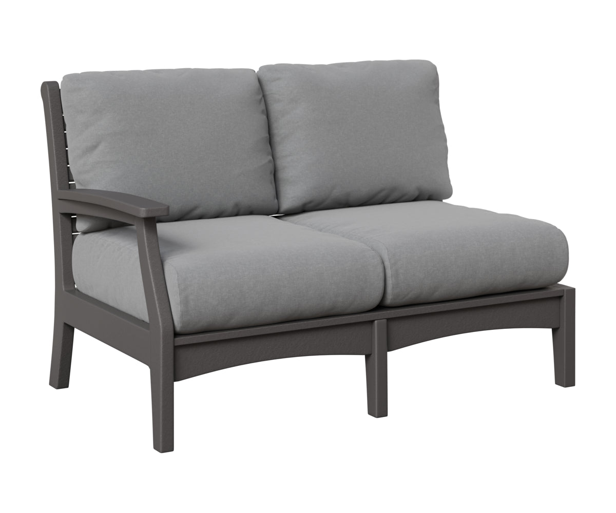 Berlin Gardens Classic Terrace Right Arm Loveseat in Smoke Gray