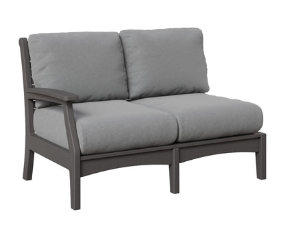 Berlin Gardens Classic Terrace Right Arm Loveseat in Smoke Gray