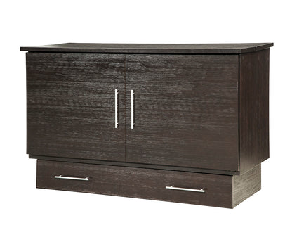 Madrid Murphy Bed in Coffee espresso finish closed cabinet