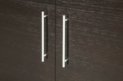 Coffee finish brushed aluminum hardware detail