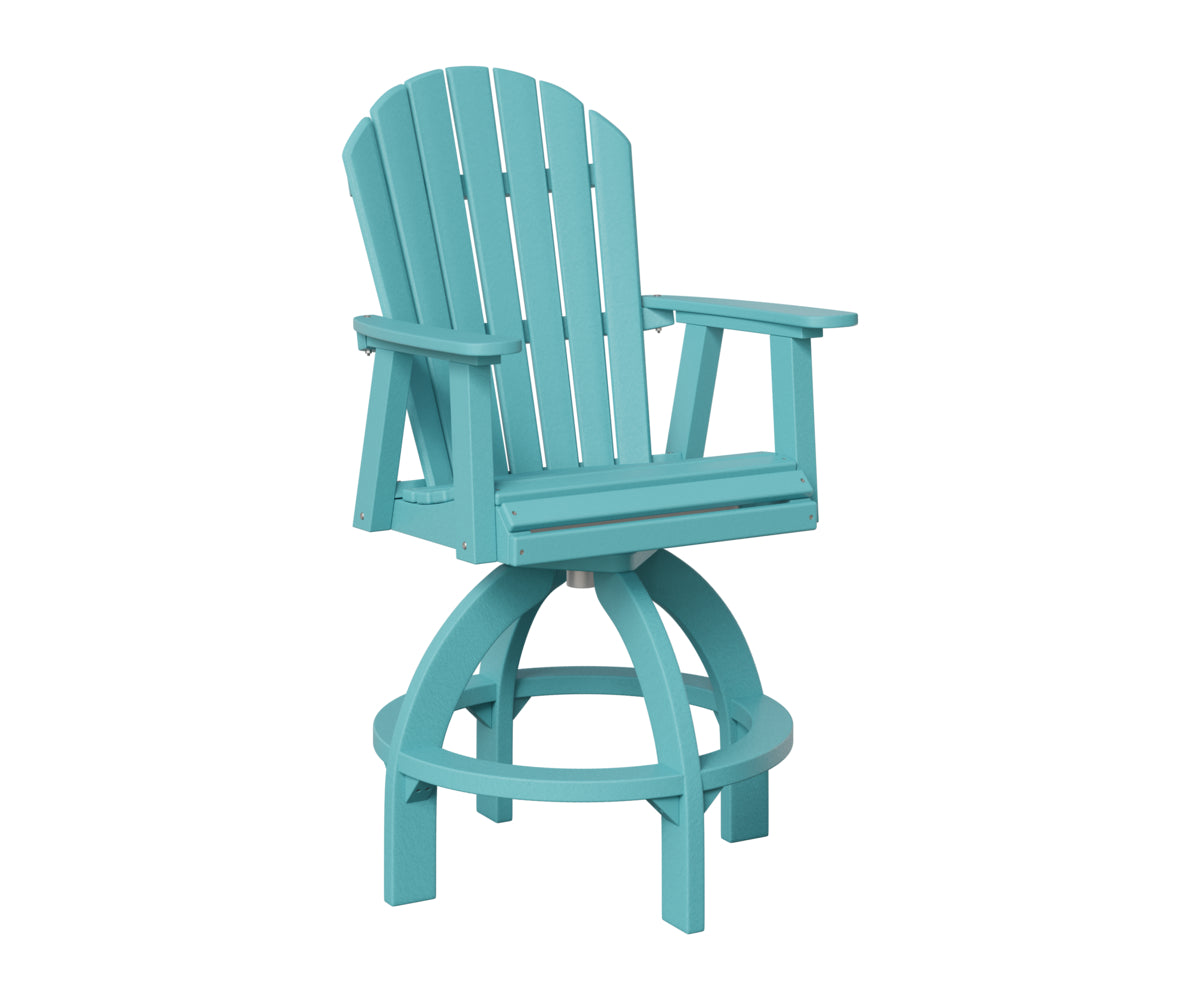 Berlin Gardens Comfo Back Swivel Bar Chair in Aruba Blue