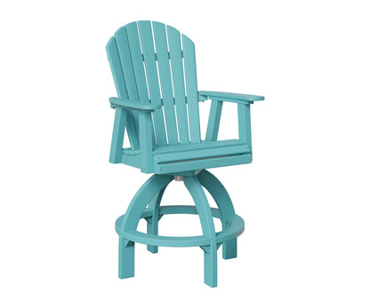 Berlin Gardens Comfo Back Swivel Bar Chair in Aruba Blue