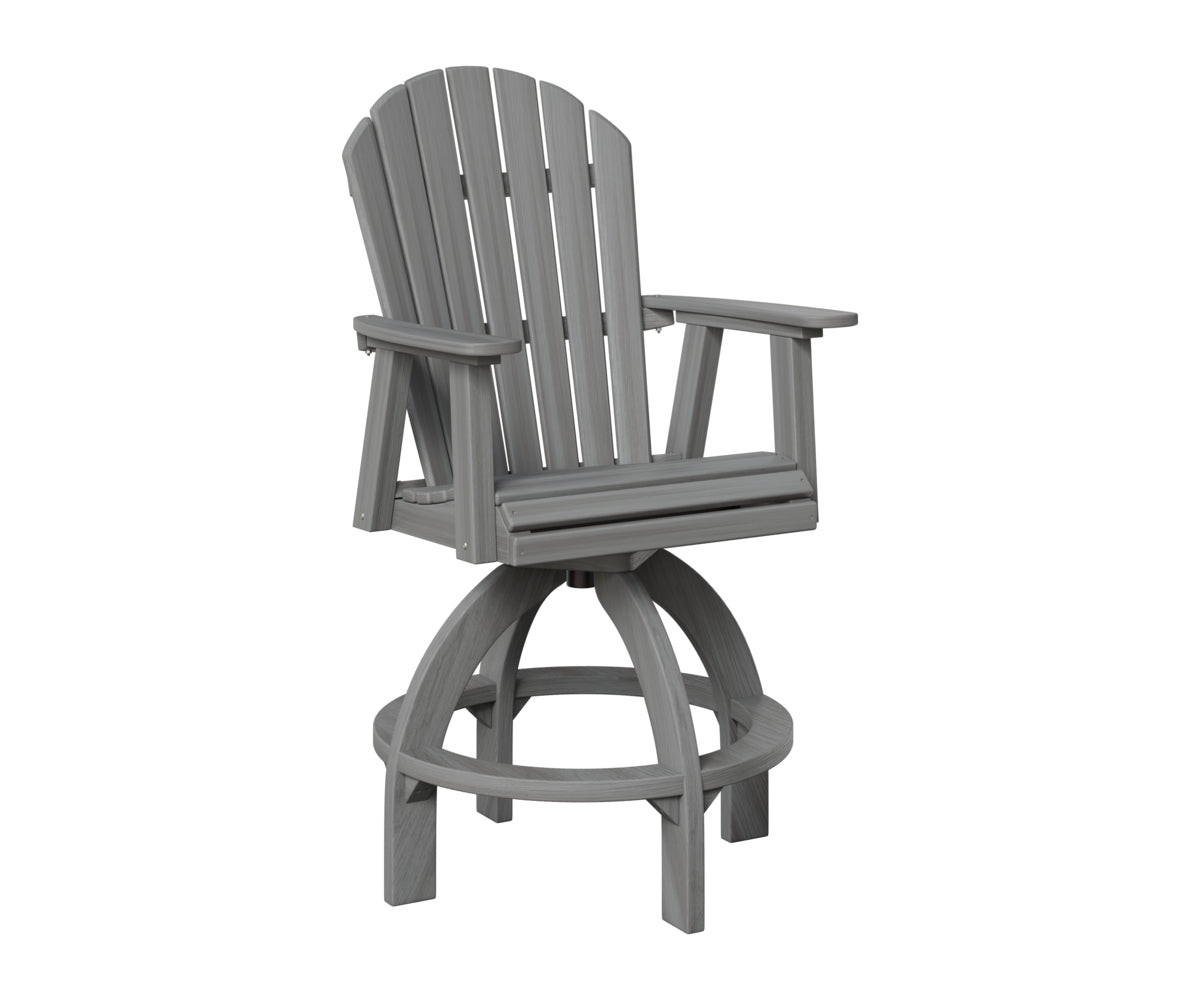 Berlin Gardens Comfo Back Swivel Bar Chair in Driftwood Gray