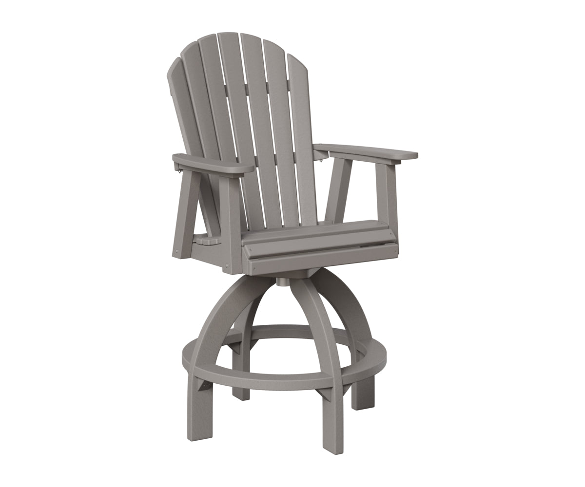 Berlin Gardens Comfo Back Swivel Bar Chair in Light Gray