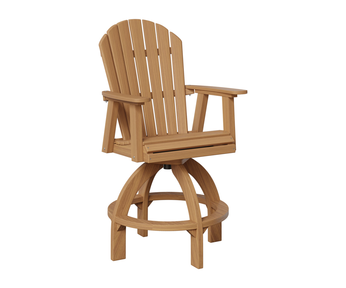 Berlin Gardens Comfo Back Swivel Bar Chair in Natural Teak
