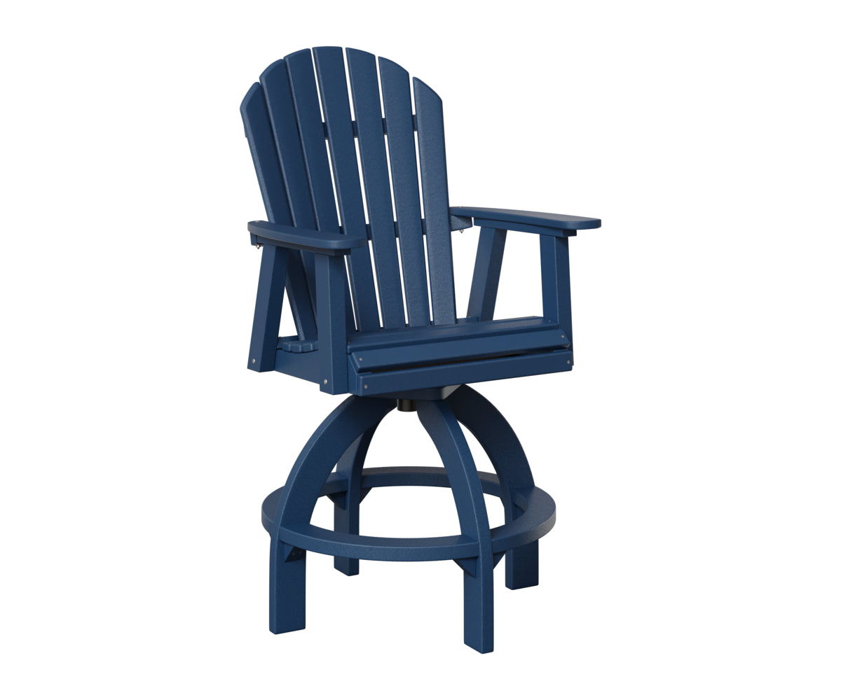 Berlin Gardens Comfo Back Swivel Bar Chair in Navy Blue