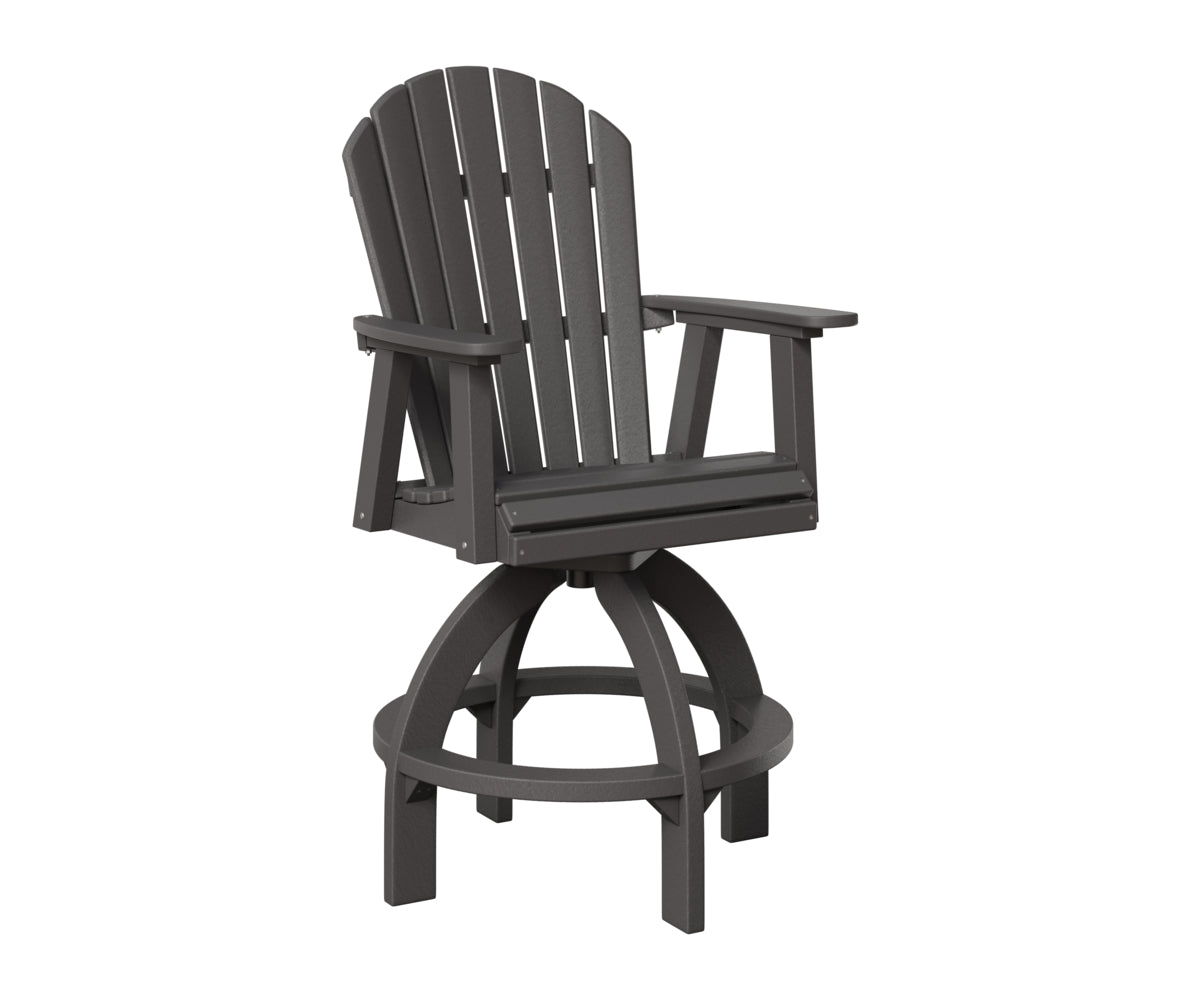 Berlin Gardens Comfo Back Swivel Bar Chair in Smoke Gray