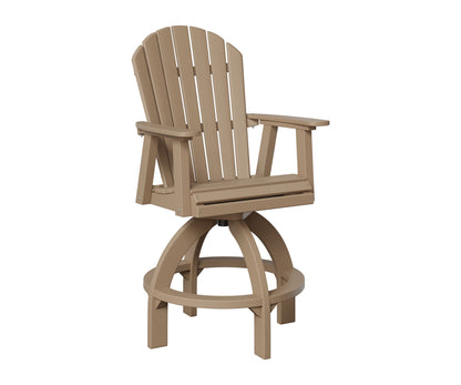 Berlin Gardens Comfo Back Swivel Bar Chair in Weatherwood