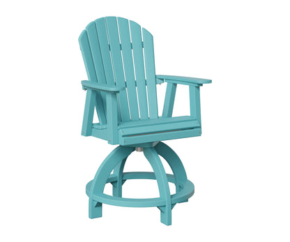 Berlin Gardens Comfo Back Swivel Counter Chair in Aruba Blue