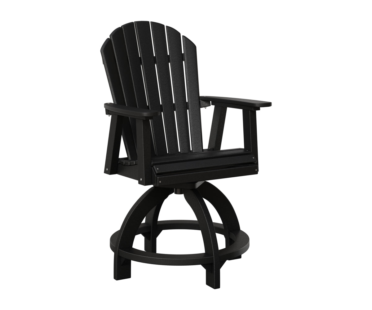 Berlin Gardens Comfo Back Swivel Counter Chair in Black
