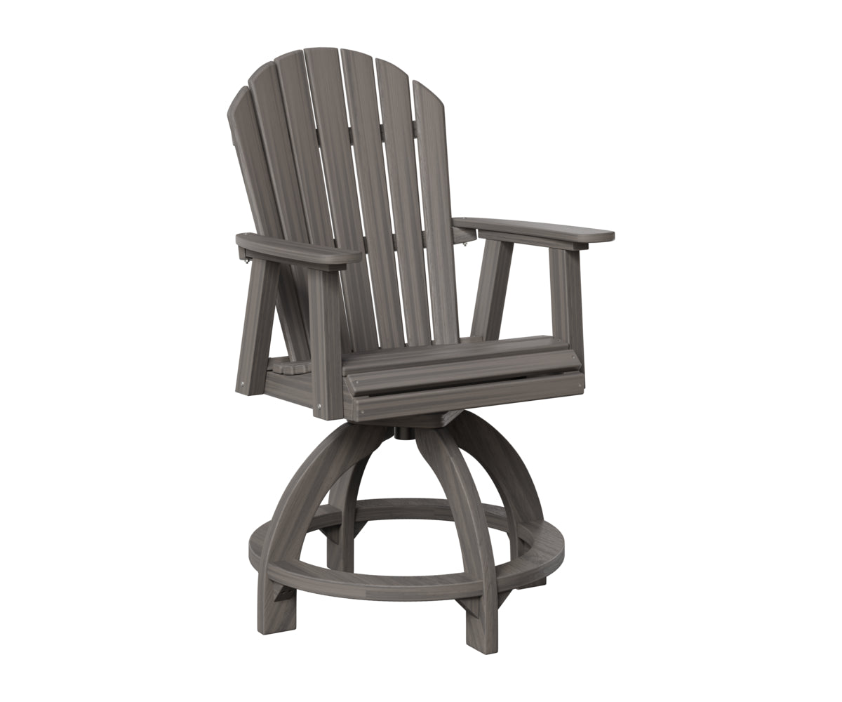 Berlin Gardens Comfo Back Swivel Counter Chair in Coastal Gray