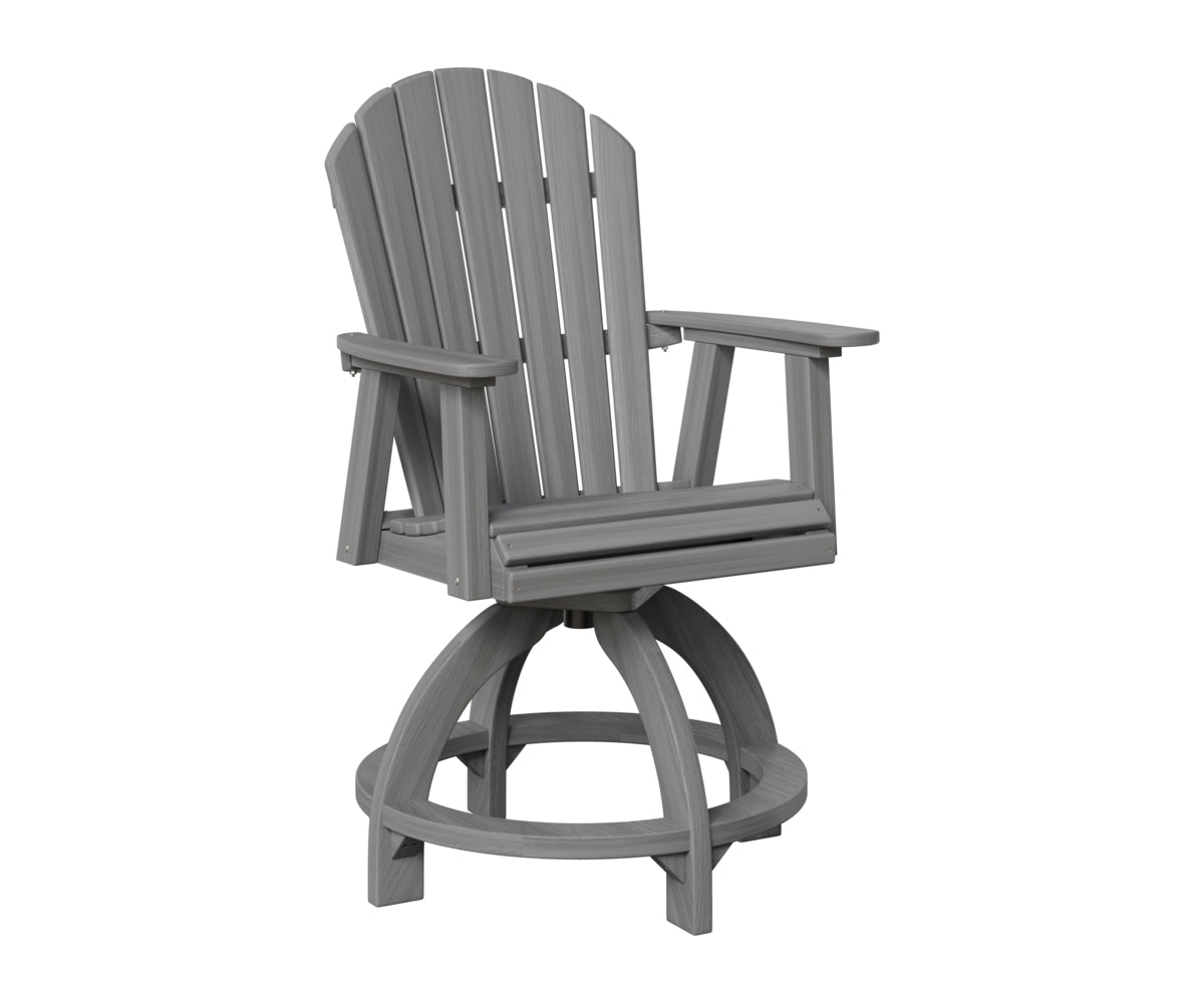 Berlin Gardens Comfo Back Swivel Counter Chair in Driftwood Gray