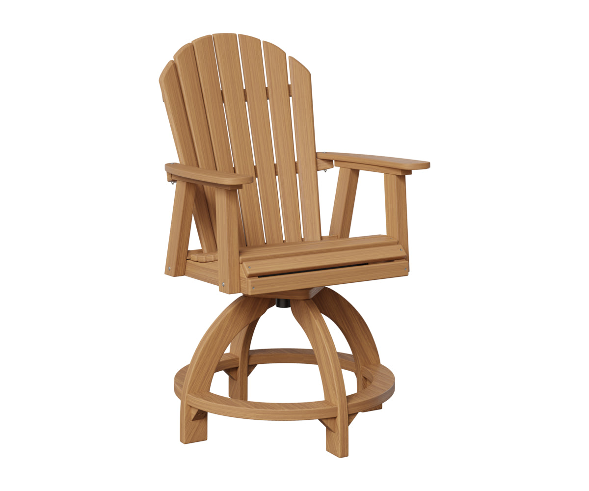 Berlin Gardens Comfo Back Swivel Counter Chair in Natural Teak