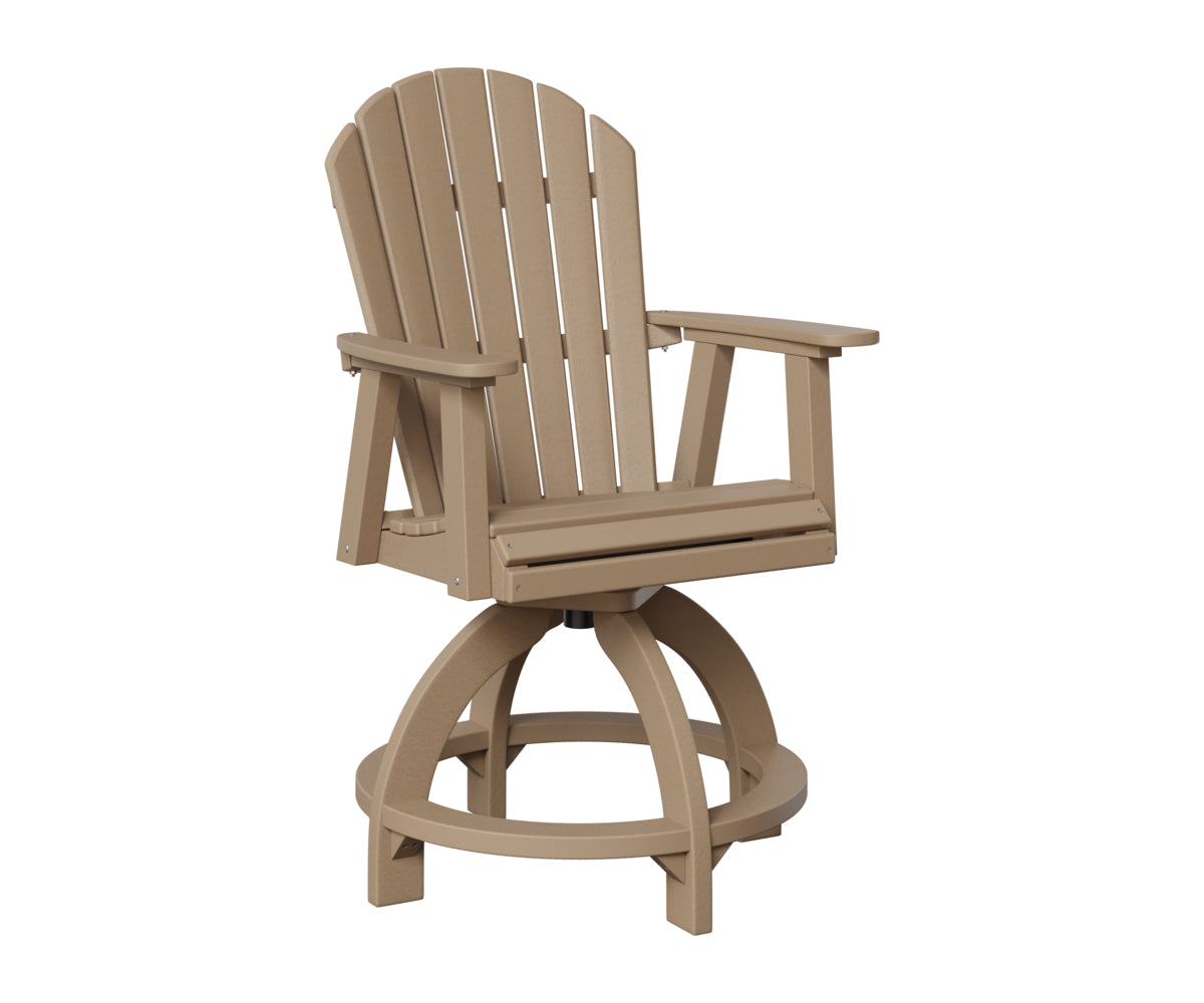 Berlin Gardens Comfo Back Swivel Counter Chair in Weatherwood