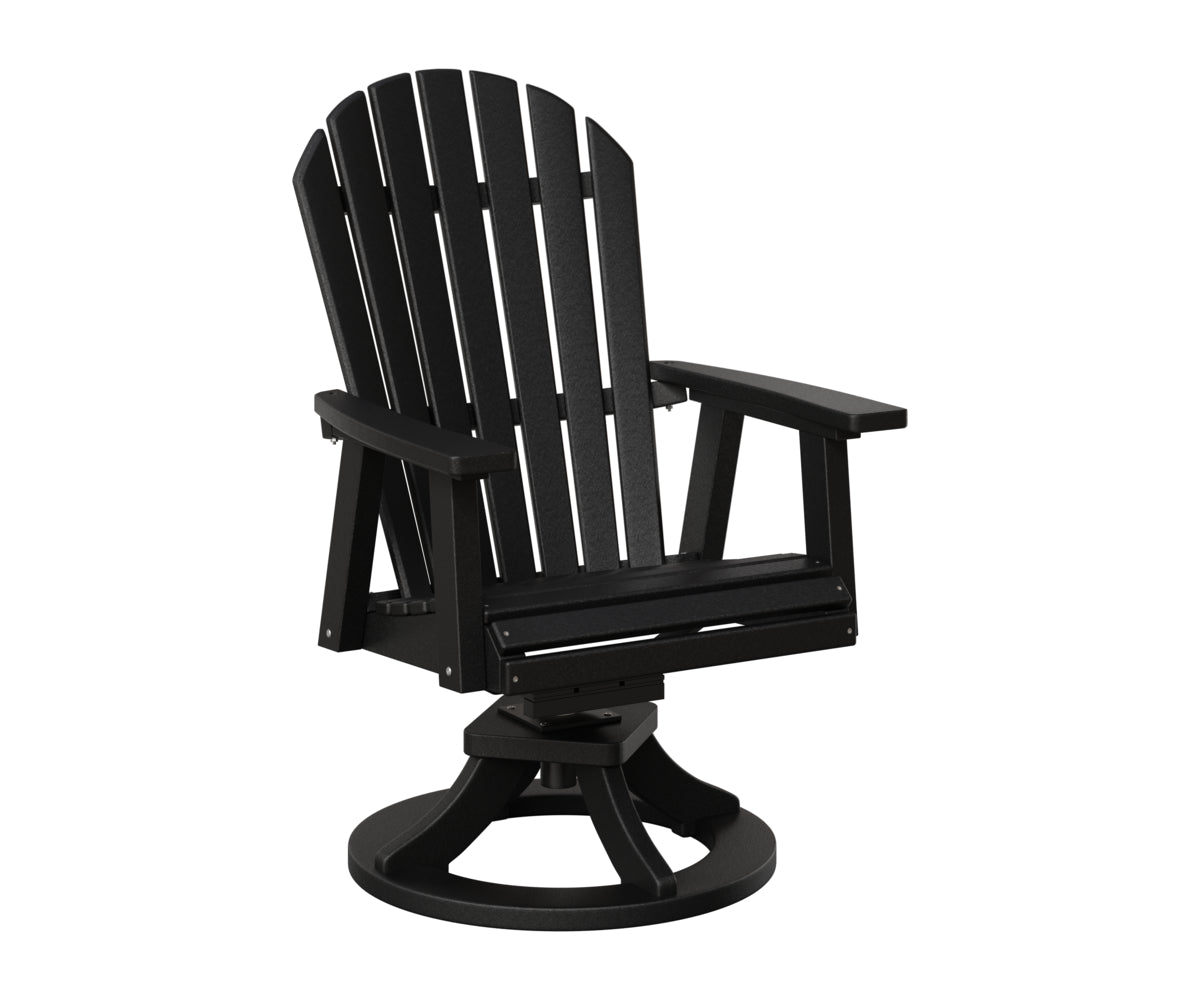 Berlin Gardens Comfo Back Swivel Rocker Dining Chair in Black
