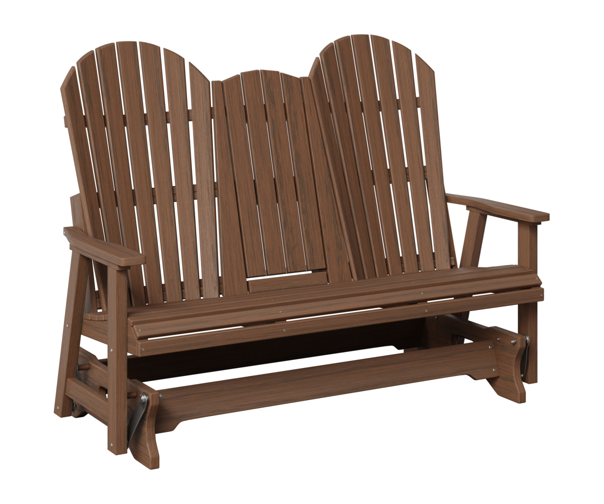 Berlin Gardens Comfo Back Three Seat Glider w/Console in Brazilian Walnut