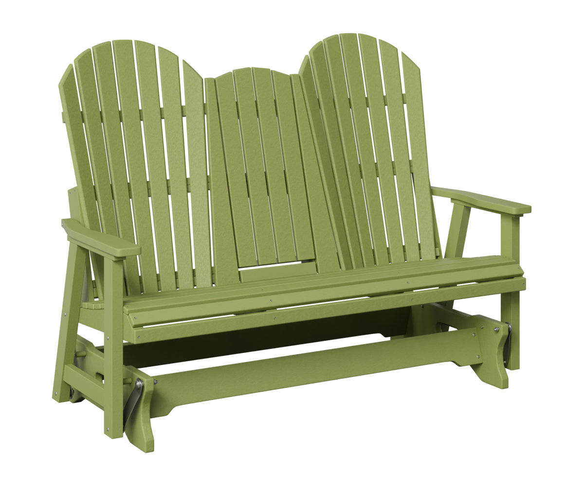 Berlin Gardens Comfo Back Three Seat Glider w/Console in Kiwi Green