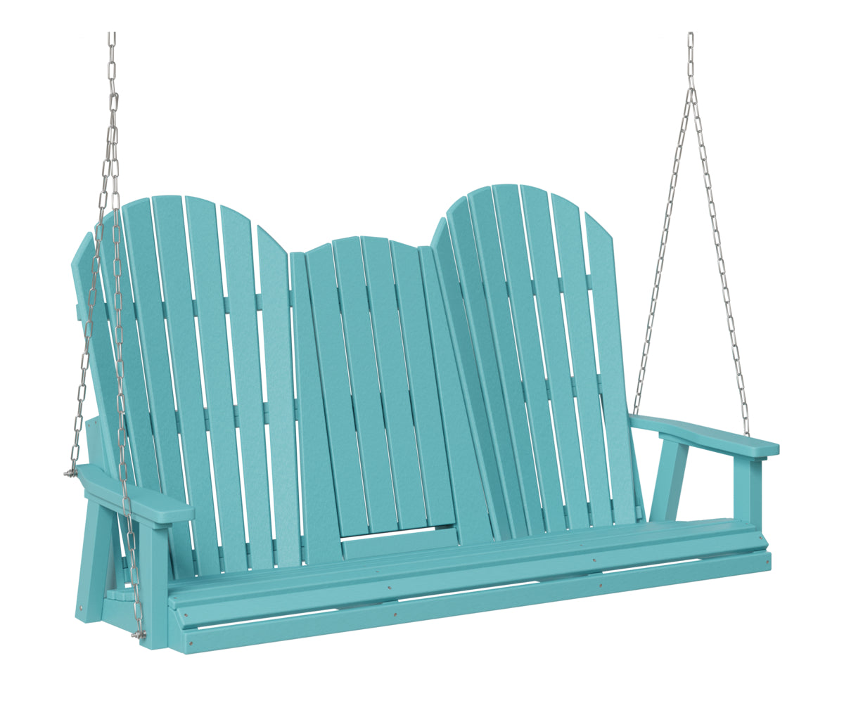 Berlin Gardens Comfo Back Three Seat Swing w/Console in Aruba Blue