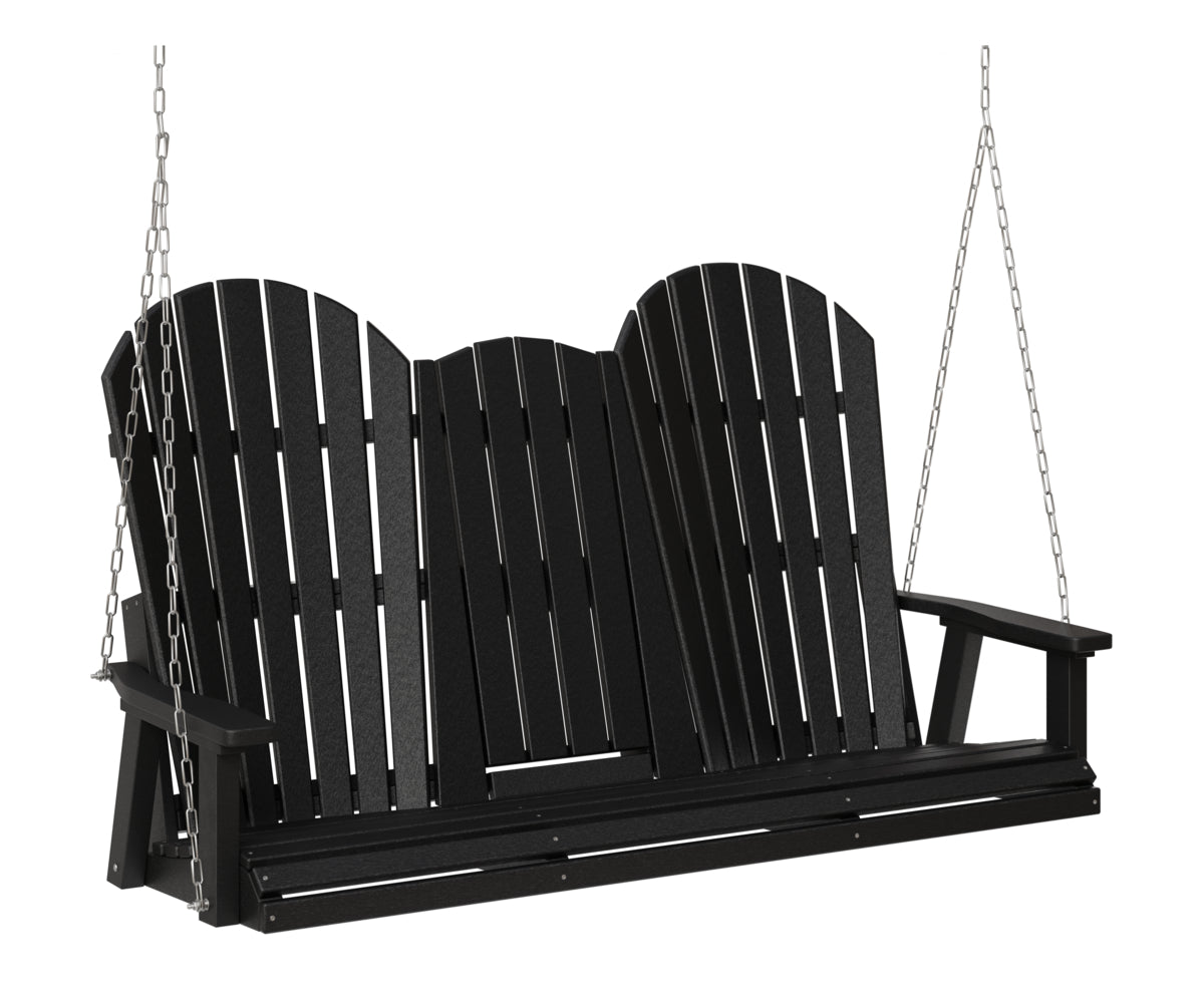 Berlin Gardens Comfo Back Three Seat Swing w/Console in Black