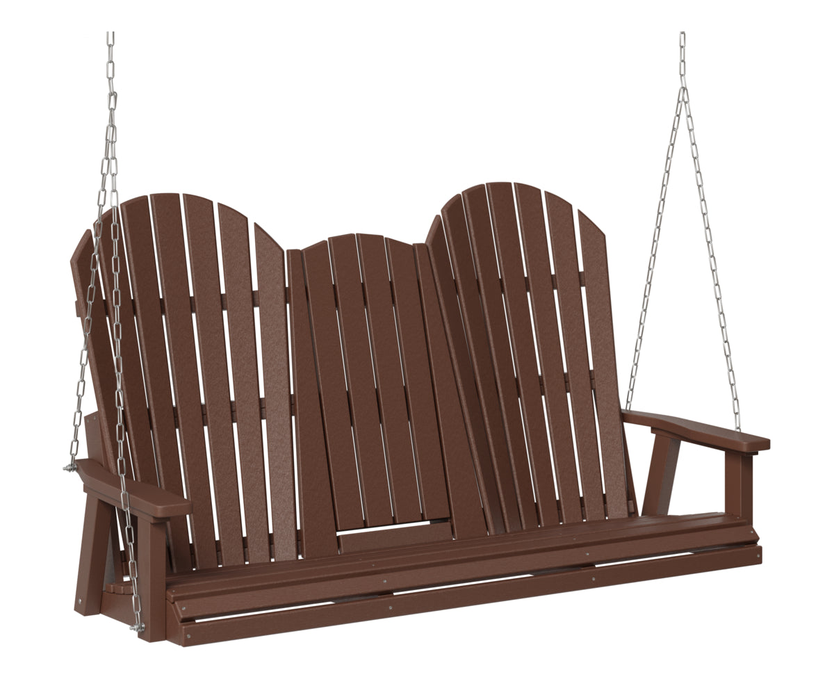 Berlin Gardens Comfo Back Three Seat Swing w/Console in Chocolate Brown