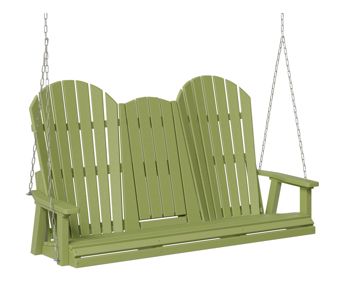 Berlin Gardens Comfo Back Three Seat Swing w/Console in Kiwi Green