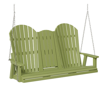 Berlin Gardens Comfo Back Three Seat Swing w/Console in Kiwi Green