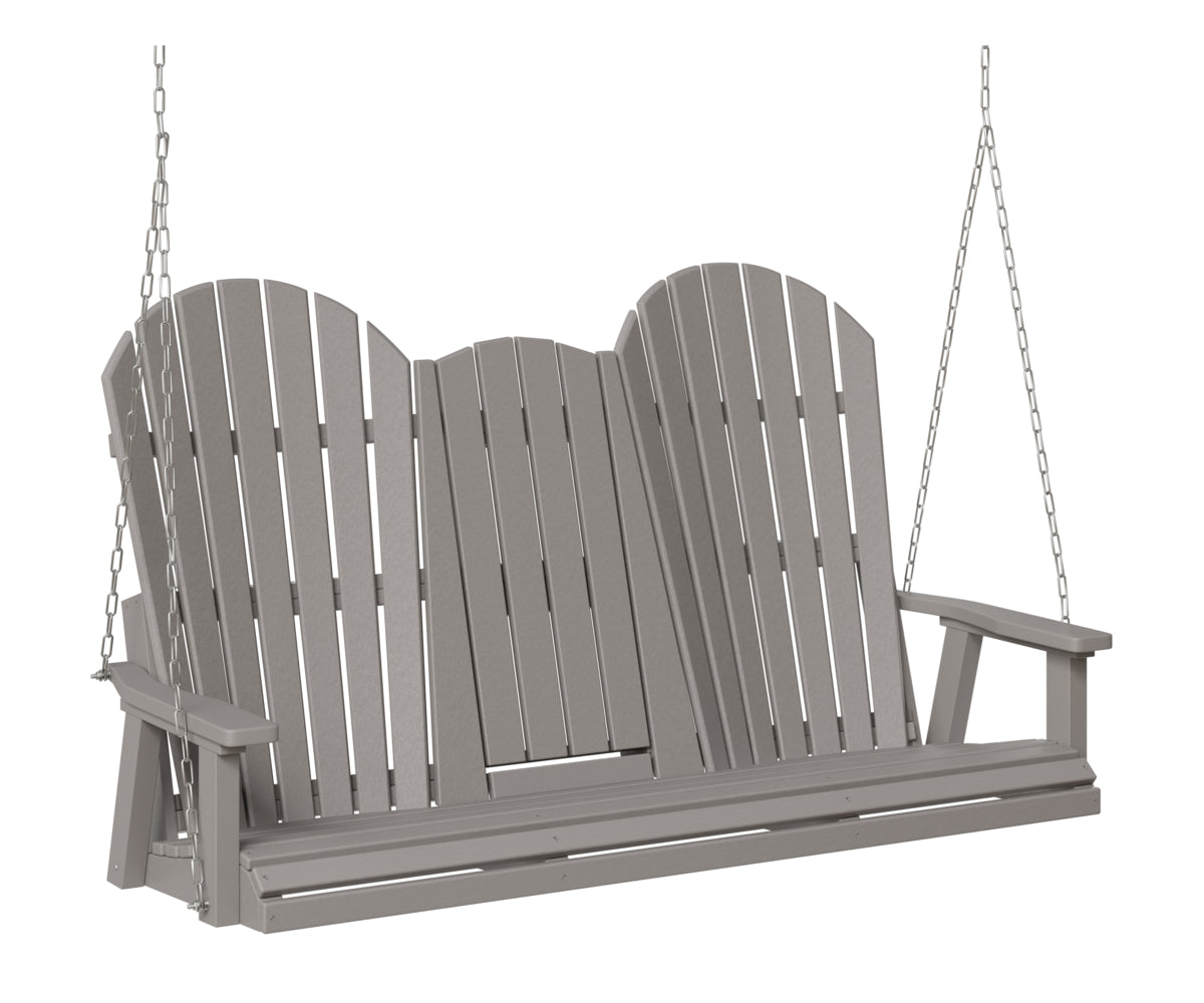 Berlin Gardens Comfo Back Three Seat Swing w/Console in Light Gray