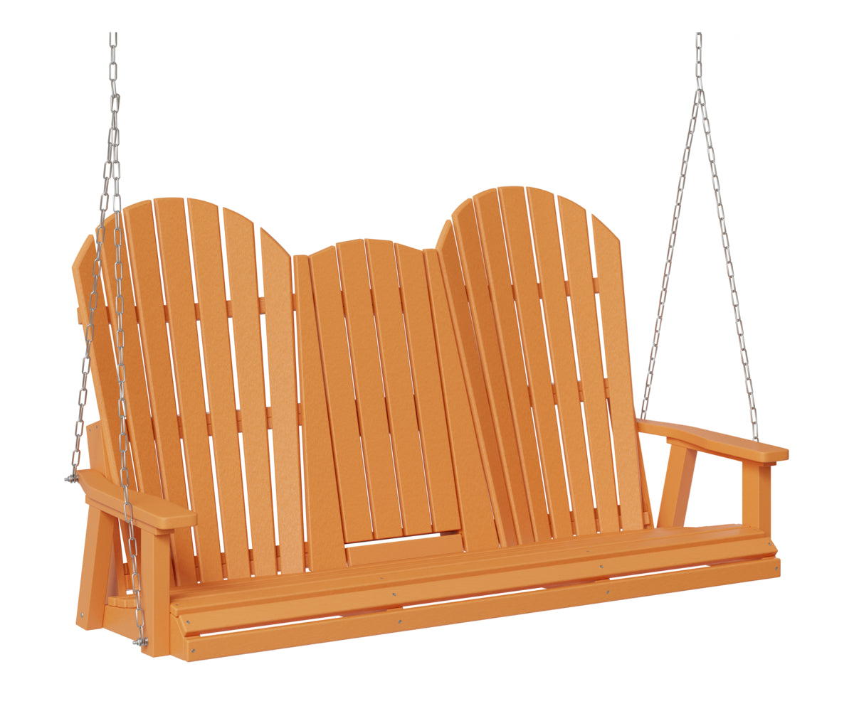 Berlin Gardens Comfo Back Three Seat Swing w/Console in Mango Orange