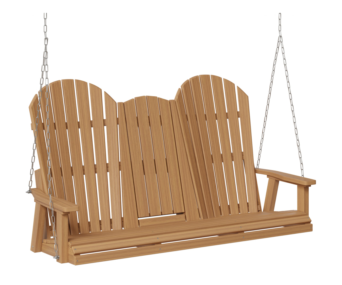 Berlin Gardens Comfo Back Three Seat Swing w/Console in Natural Teak