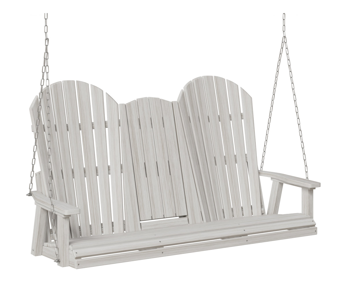 Berlin Gardens Comfo Back Three Seat Swing w/Console in Seashell