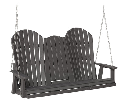 Berlin Gardens Comfo Back Three Seat Swing w/Console in Smoke Gray