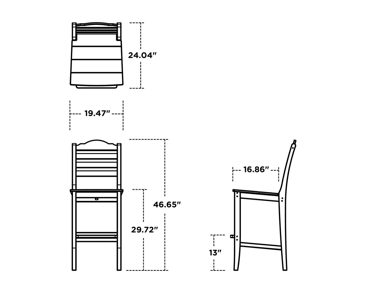 POLYWOOD Savannah Bar Side Chair