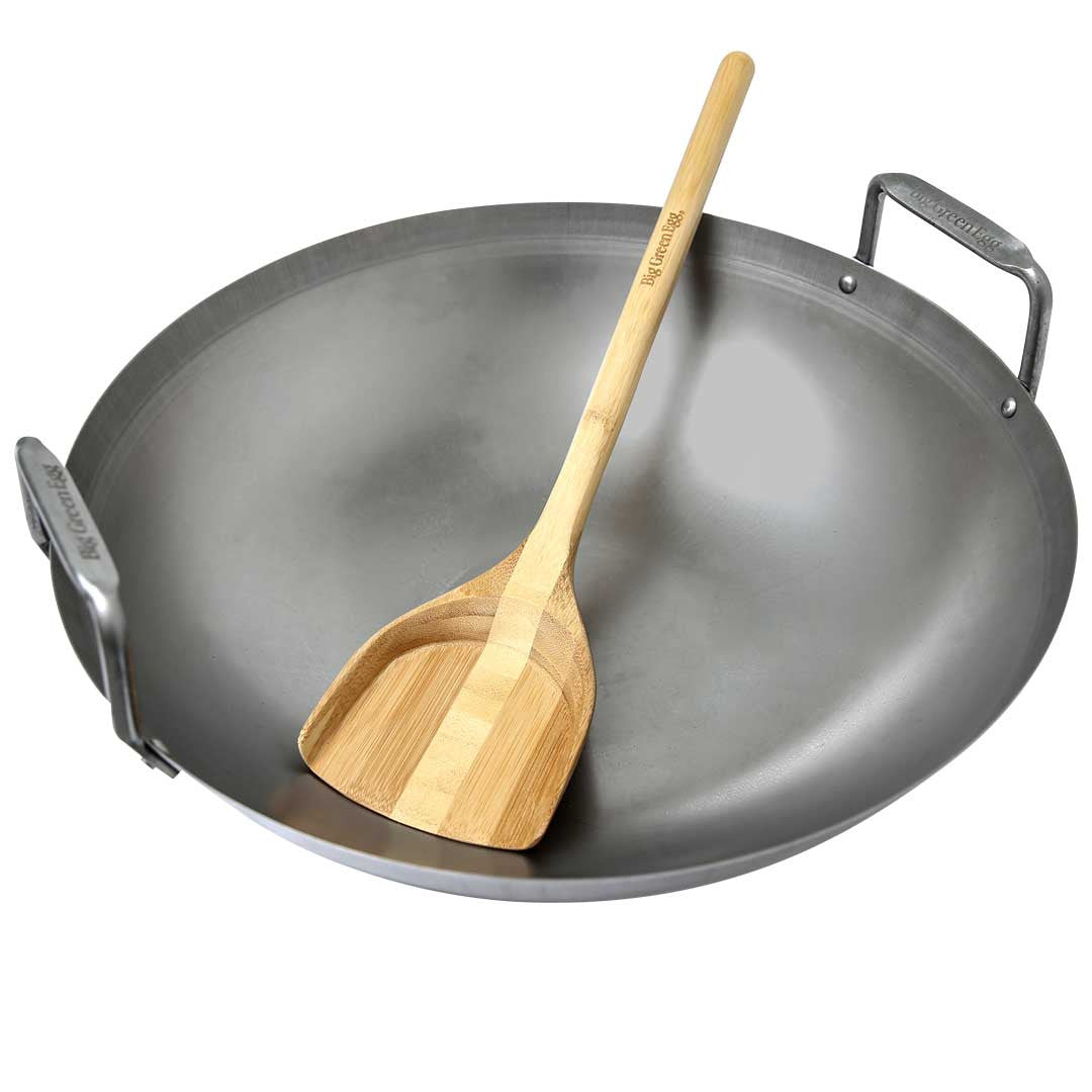 Carbon Steel Grill Wok with Bamboo Spatula